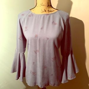 Lauren Conrad blouse; bell sleeves; back vent